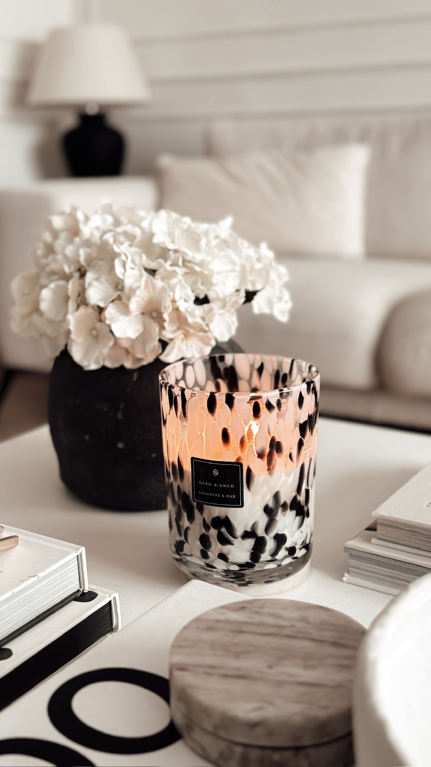 Dalmatian Print Candle: XL Triple Wick.