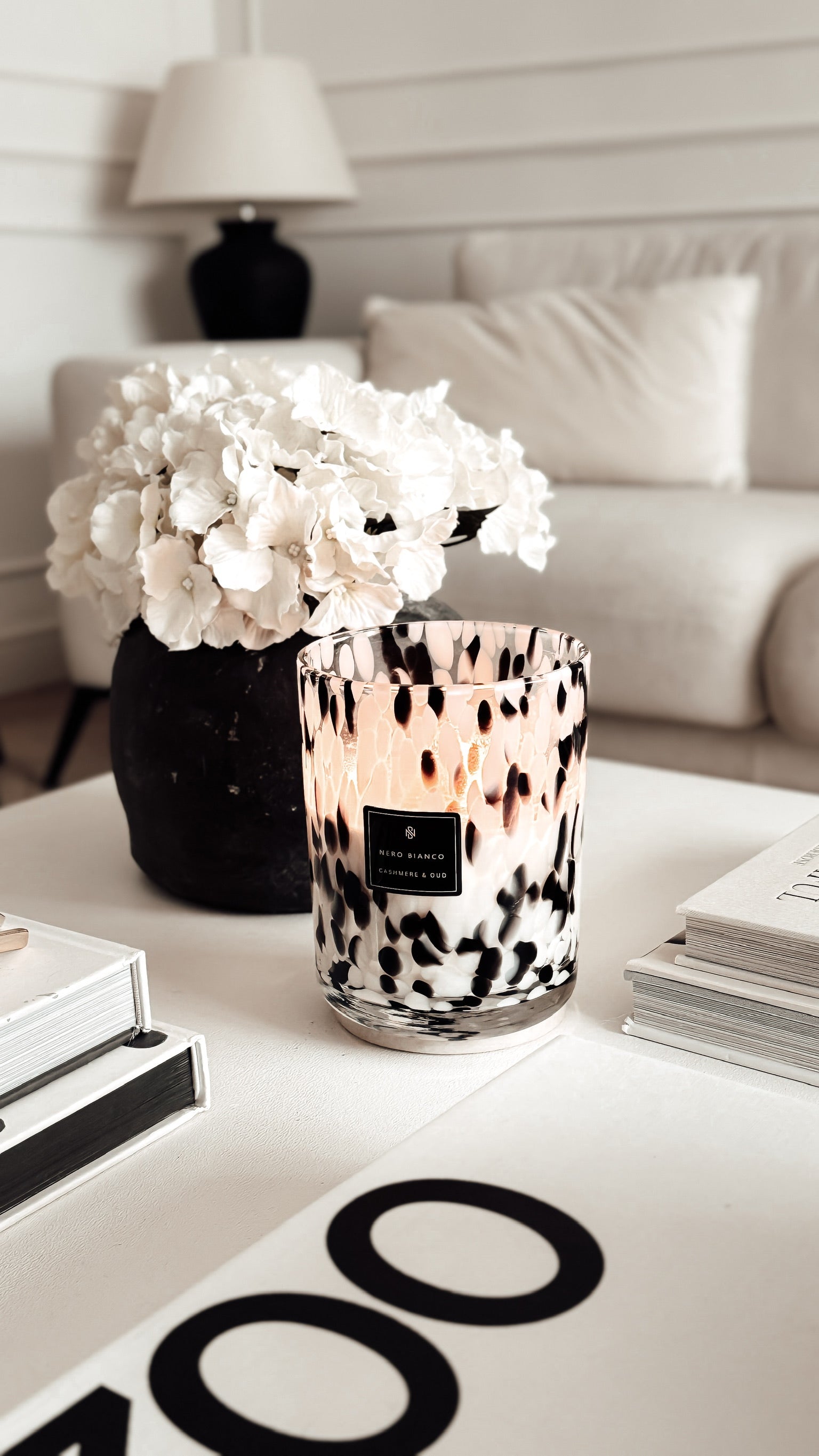 Dalmatian Print Candle: XL Triple Wick.