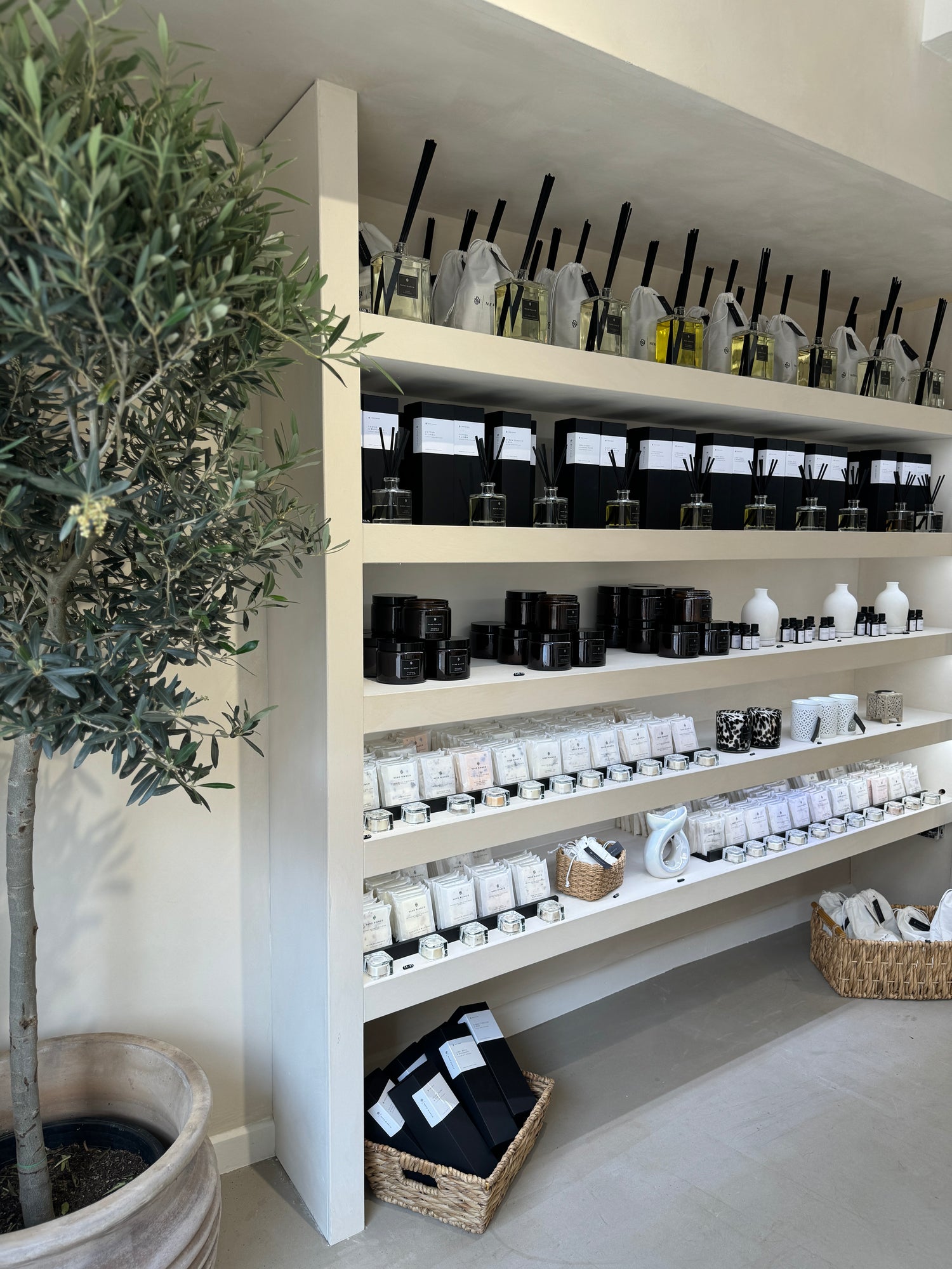 Nero Bianco candle shop and candle making workshop lichfield with limewash neutral decor