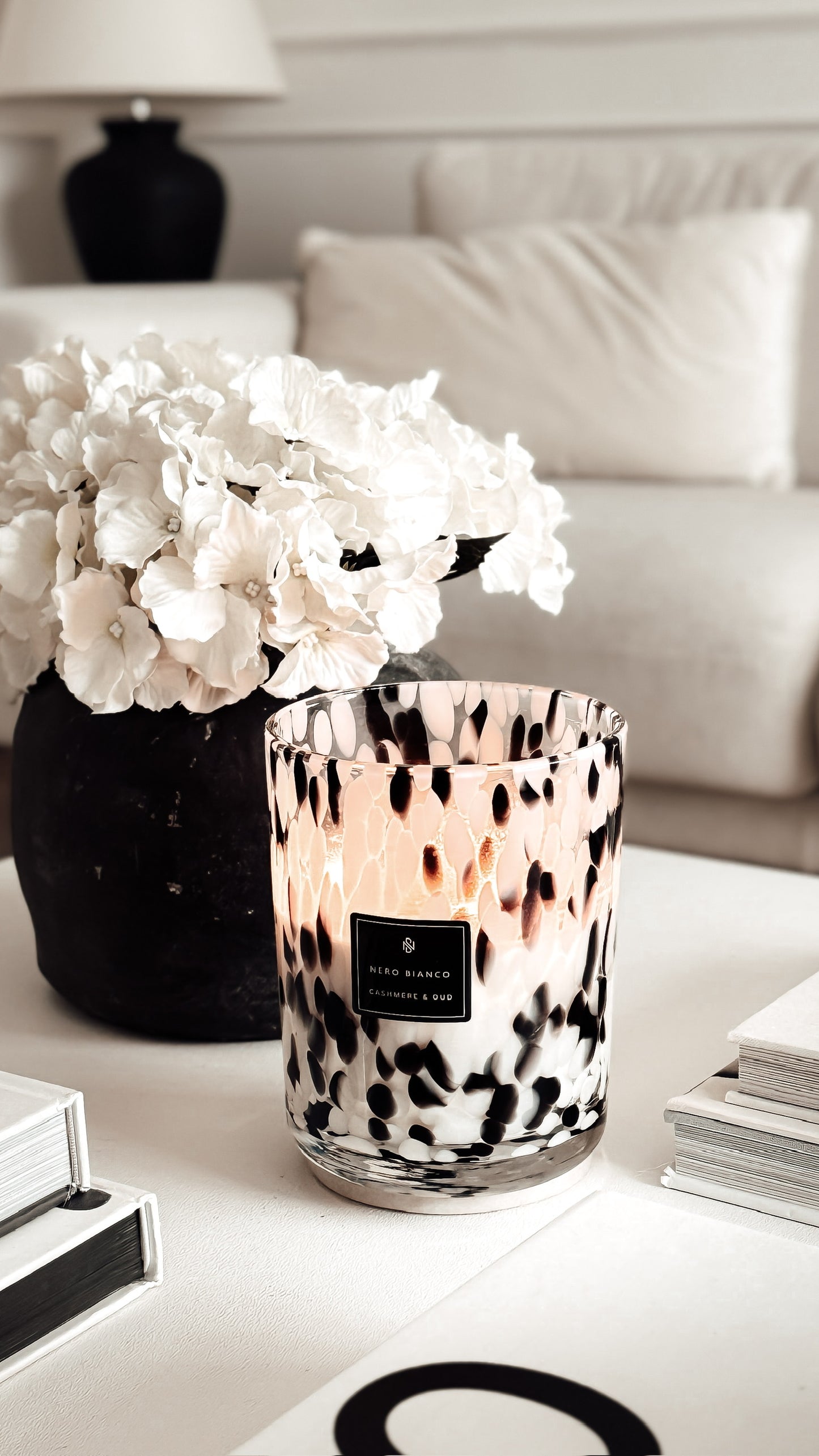 Dalmatian Print Candle: XL Triple Wick.