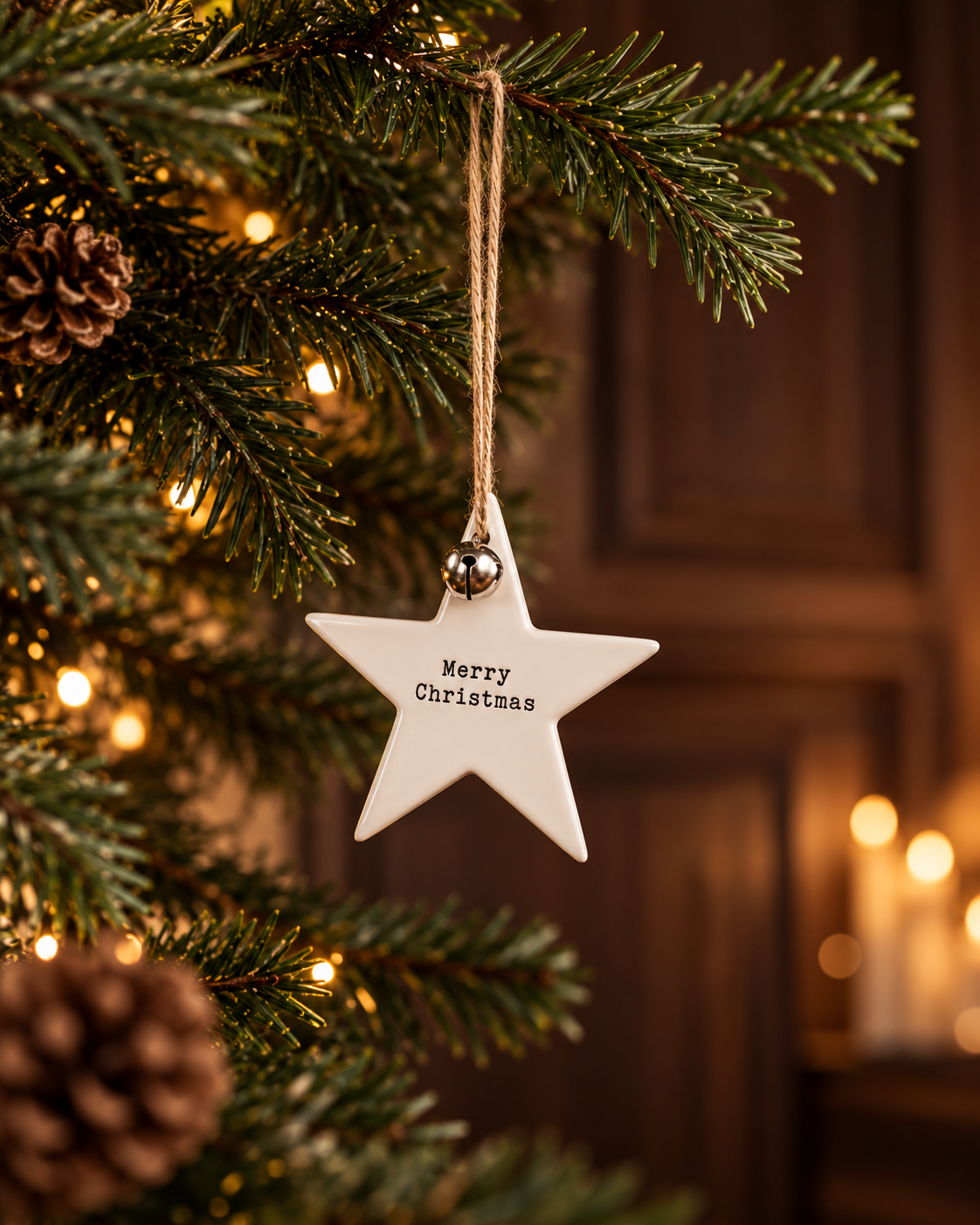 Ceramic “Merry Christmas” Hanging Star