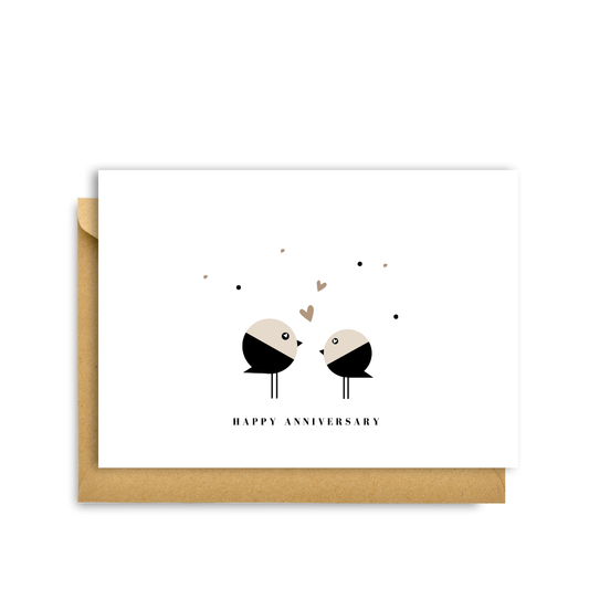 "HAPPY ANNIVERSARY" LOVE BIRDS CARD
