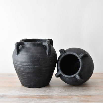 Pompeii Black Rustic Vase.
