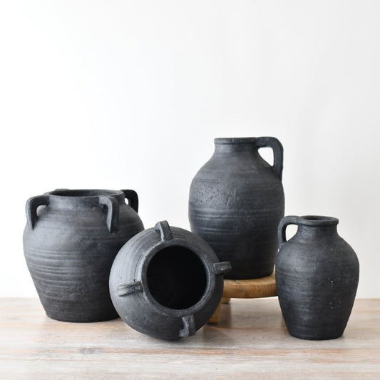 Pompeii Black Rustic Vase.
