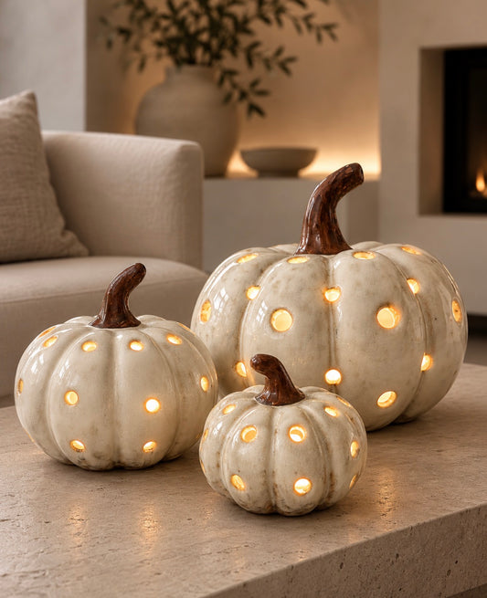 Ceramic LED Pumpkin Decoration