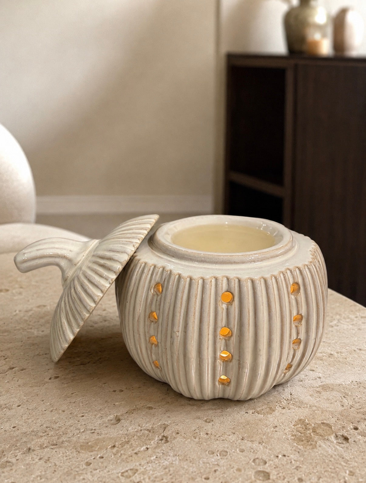 Ribbed Pumpkin Wax Melt Burner