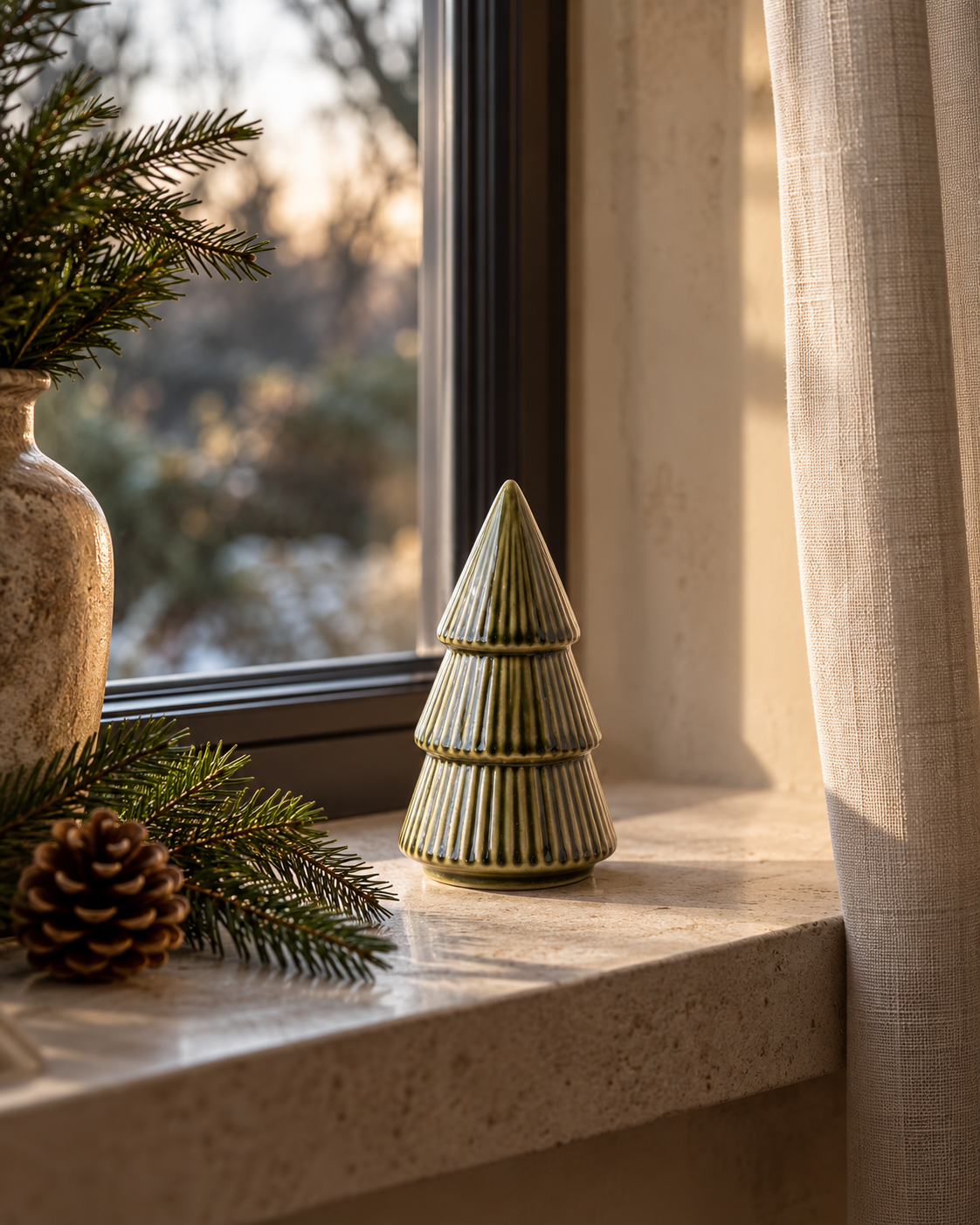 Green Glazed Christmas Trees