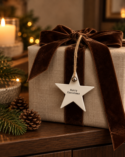 Ceramic “Merry Christmas” Hanging Star